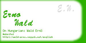 erno wald business card